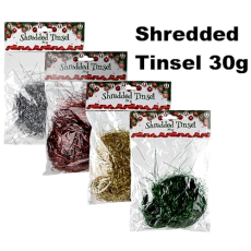 Christmas Tinsel, Shredded, 30g assorted
